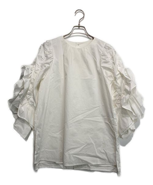 CADUNE（カデュネ）CADUNE (カデュネ) 花びらブラウス/半袖ブラウス ホワイト サイズ:36の古着・服飾アイテム