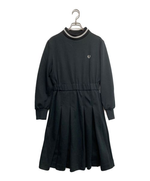 FRED PERRY（フレッドペリー）FRED PERRY (フレッドペリー) CUTSEW DRESS/ロゴモックネックワンピース ブラック サイズ:36の古着・服飾アイテム
