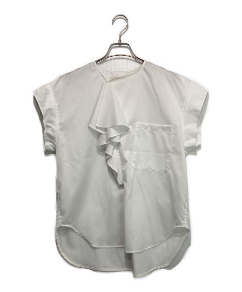 BACCA（バッカ）BACCA (バッカ) コットンツイル ラッフルカラーシャツ ホワイト サイズ:36の古着・服飾アイテム