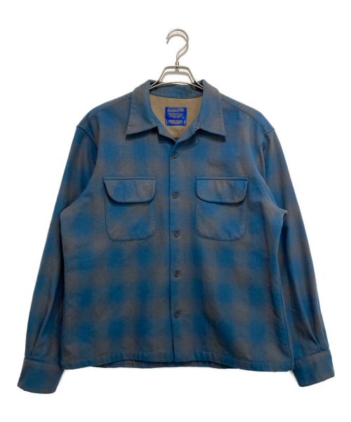 PENDLETON（ペンドルトン）PENDLETON (ペンドルトン) オンブレチェックボードシャツ ブルー×グレー サイズ:Lの古着・服飾アイテム