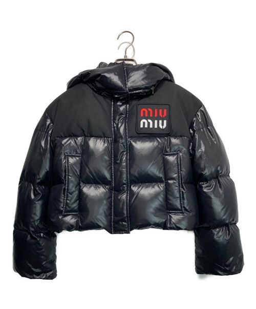 MIU MIU（ミュウミュウ）MIU MIU (ミュウミュウ) パファークロップドダウンジャケット ブラック サイズ:38の古着・服飾アイテム