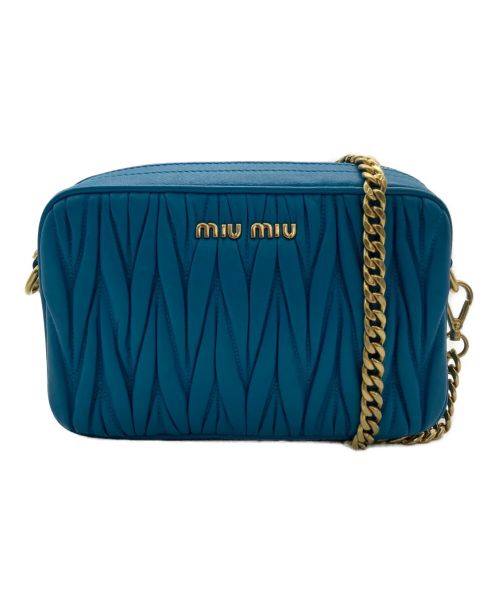 MIU MIU（ミュウミュウ）MIU MIU (ミュウミュウ) マテラッセショルダーポシェット ブルーの古着・服飾アイテム