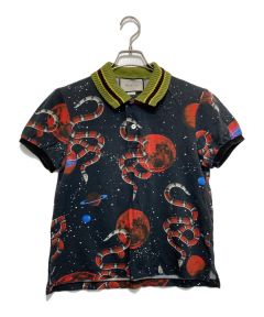 中古・古着通販】GUCCI (グッチ) スネーク&スペースプリントポロシャツ 