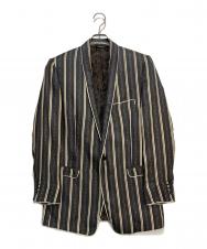 DOLCE & GABBANA (ドルチェ&ガッバーナ) ストライプシルクテーラードジャケット グレー サイズ:48