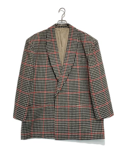 DUETRIO  (デュエトリオ) [古着] 80's パワーショルダーチェックジャケット ホワイト×ブラック サイズ:M