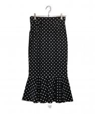 DOLCE & GABBANA (ドルチェ＆ガッバーナ) ドットシルクスカート ブラック サイズ:40