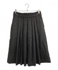 MARGARET HOWELL (マーガレットハウエル) FOX BROTERS ウールタックスカート ダークグレー サイズ:SIZE 3