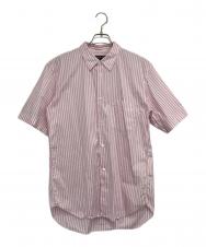 COMME des GARCONS HOMME DEUX (コムデギャルソン オム ドゥ) ストライプシャツ ピンク×ホワイト サイズ:L