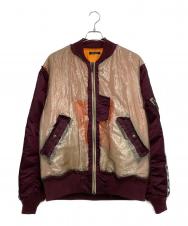 CHRISTIAN DADA (クリスチャンダダ) KAPPA (カッパ) Skelton Bomber Jacket ボルドー×ベージュ サイズ:SIZE 50