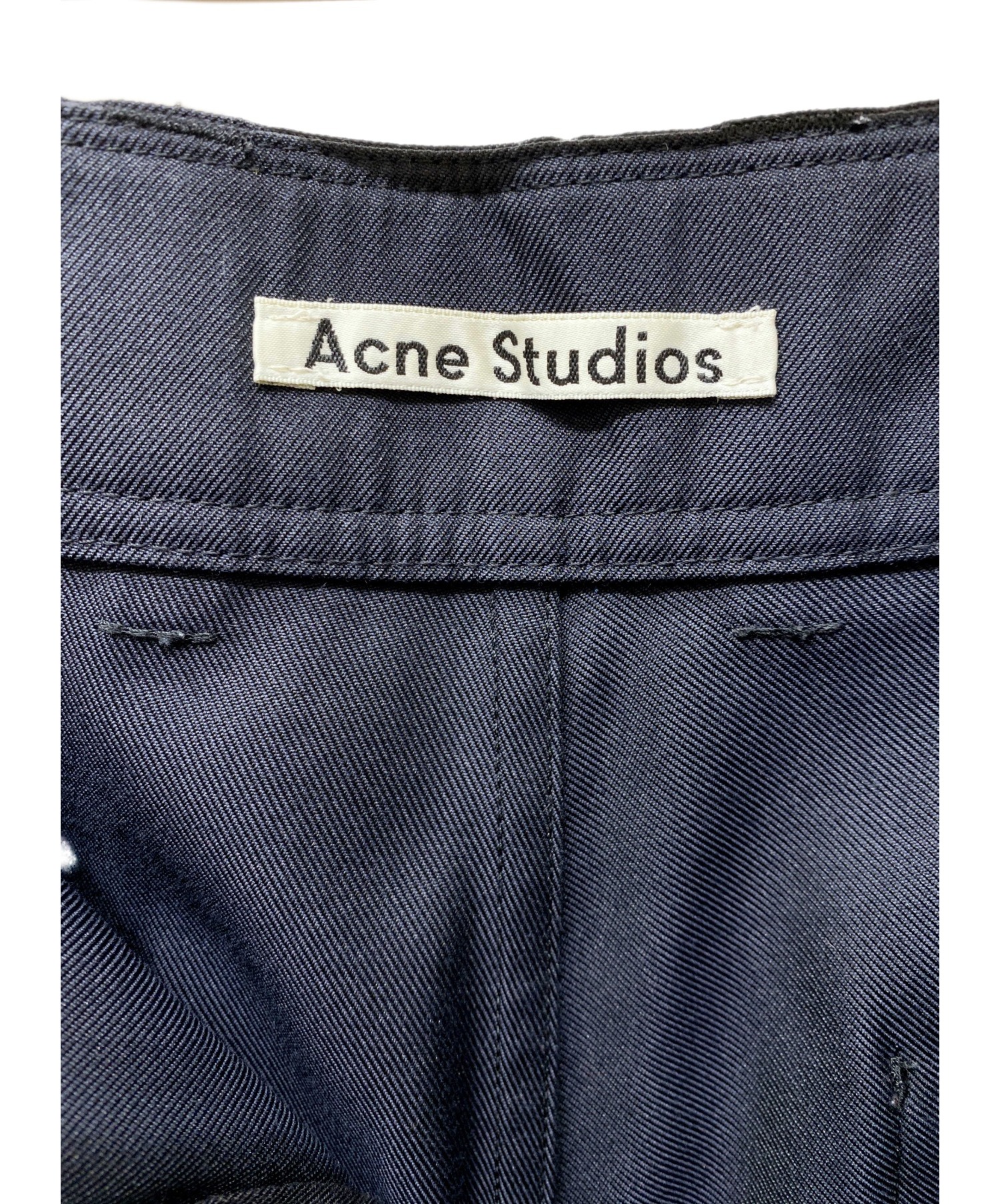 ACNE STUDIOS (アクネステュディオズ) タックトラウザーパンツ ブラック サイズ:46