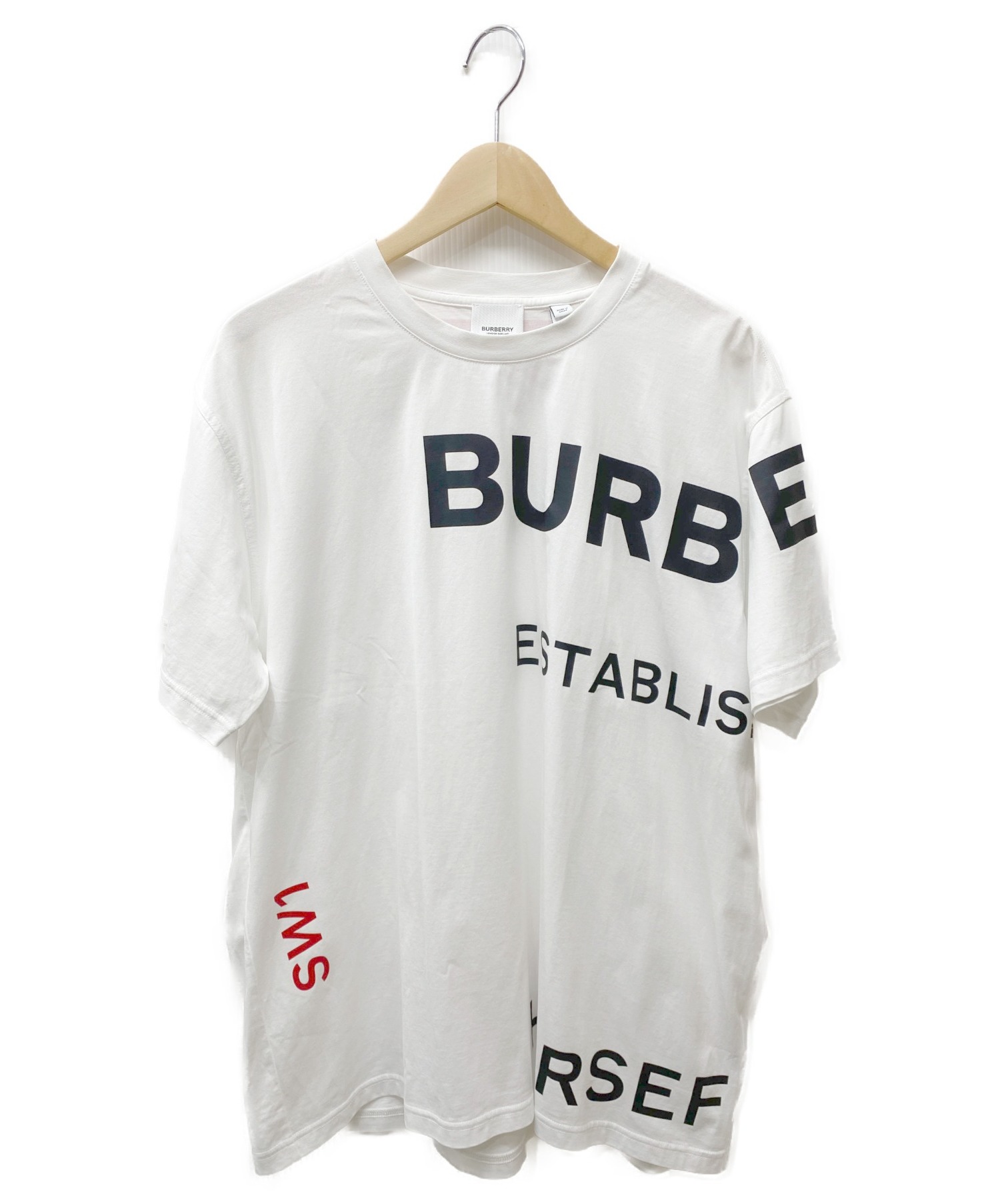 BURBERRY (バーバリー) ホースフェリープリントTシャツ ホワイト サイズ:M 20SS