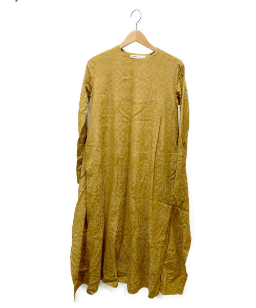 08sircus（ゼロエイトサーカス）08sircus (ゼロエイトサーカス) サテンジャカードバックドレープドレス ベージュの古着・服飾アイテム