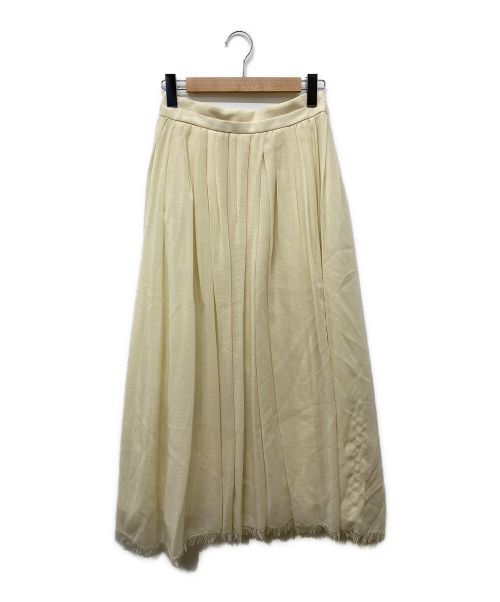 ebure（エブール）ebure (エブール) フリンジプリーツフレアスカート アイボリー サイズ:38の古着・服飾アイテム