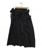 COMME des GARCONS tricot（コムデギャルソントリコ）の古着「フラワーラップスカート」｜ブラック