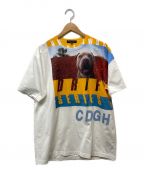 COMME des GARCONS HOMME（）の古着「アーティストプリントTシャツ」｜ホワイト×イエロー