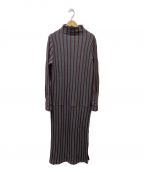 TAN（タン）の古着「CABLE STRIPE ONEPIECE」｜グレー