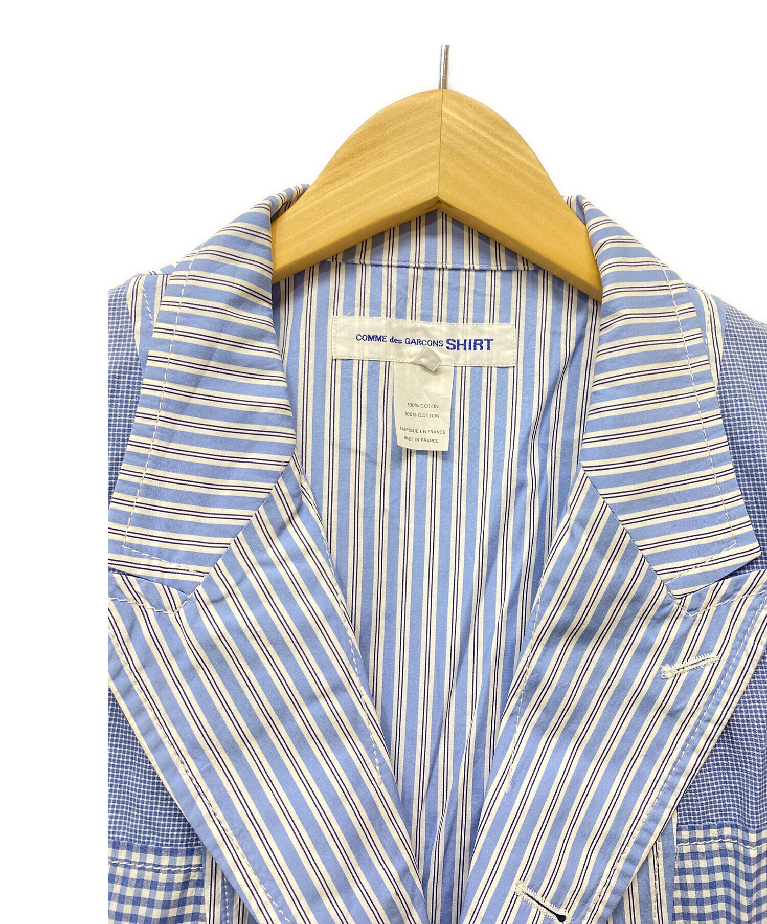 COMME des GARCONS SHIRT (コムデギャルソンシャツ) パッチワークジャケット ブルー サイズ:M