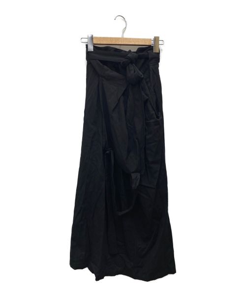 Y's（ワイズ）Y's (ワイズ) ストレッチエプロンワンピース ブラック サイズ:2の古着・服飾アイテム