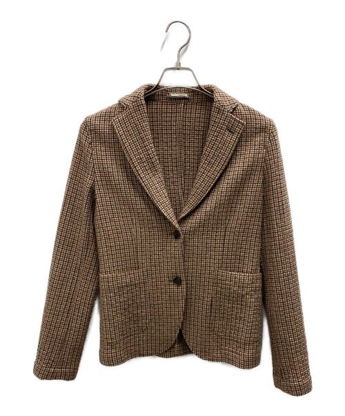 LARDINI（ラルディーニ）LARDINI (ラルディーニ) ウールチェッウジャケット ブラウン サイズ:38の古着・服飾アイテム