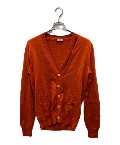 DIOR HOMME（ディオール オム）Dior Homme (ディオール オム) Vネックカーディガン オレンジ サイズ:Sの古着・服飾アイテム
