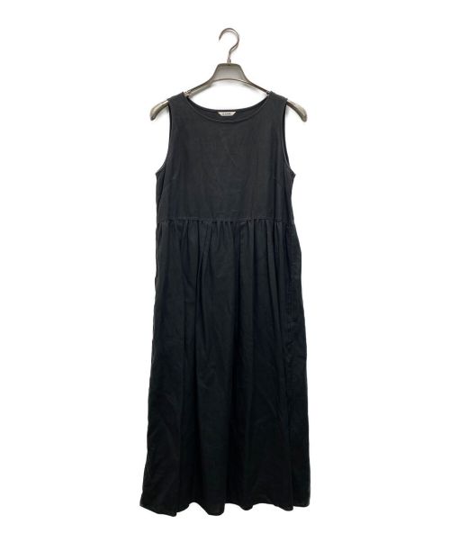 LE GLAZIK（ル グラジック）LE GLAZIK (ル グラジック) 40s リネンクロス ノースリーブワンピース ブラック サイズ:36の古着・服飾アイテム