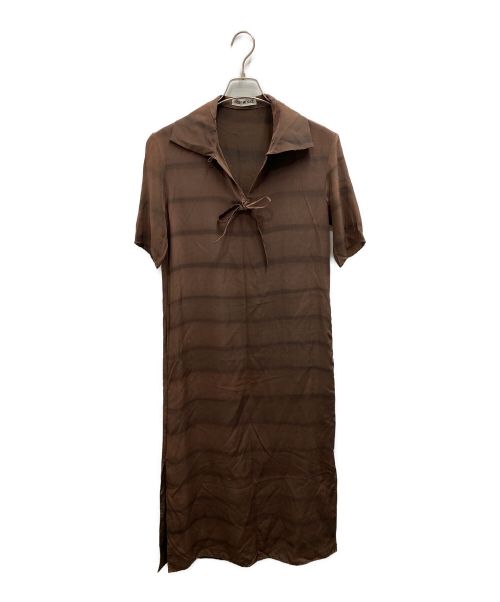 ISSEY MIYAKE（イッセイミヤケ）ISSEY MIYAKE (イッセイミヤケ) シルク100％ワンピース ブラウン サイズ:Sの古着・服飾アイテム