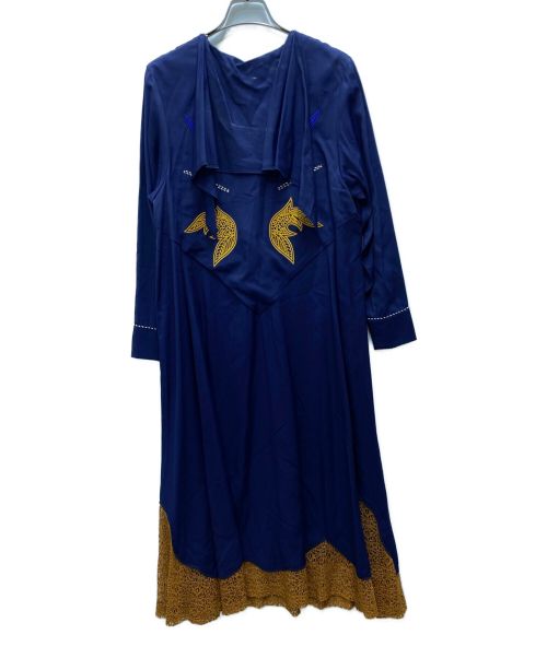 TOGA PULLA（トーガ プルラ）TOGA PULLA (トーガ プルラ) Rayon embroidery racd dress ネイビー サイズ:36の古着・服飾アイテム