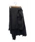 LIMI feu（リミフゥ）の古着「Denim + Viyella Combination Pleats Skirt」｜ブラック