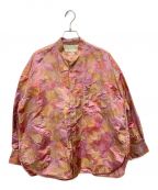 CURRENTAGEカレンテージ）の古着「IKATスタンドカラーシャツ」｜ピンク