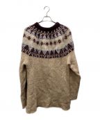 RAF SIMONS）の古着「Roundneck jacquard sweater」｜ブラウン
