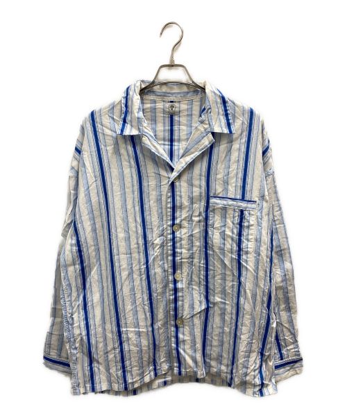 SAINT MICHAEL（セントマイケル）SAINT MICHAEL (セントマイケル) PJ Shirt Stripe Blue ブルー サイズ:XLの古着・服飾アイテム