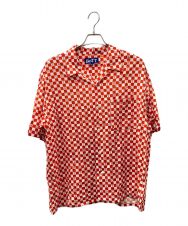 BoTT (ボット) Checkerboard S/SL Shirt レッド×ホワイト サイズ:XL