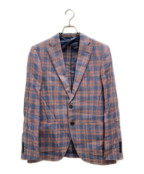 LATORRE（ラトーレ）LATORRE (ラトーレ) チェックテーラードジャケット ブルー サイズ:48の古着・服飾アイテム