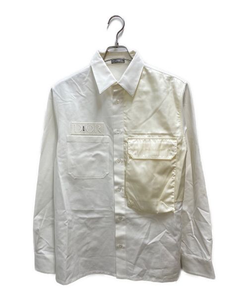 Dior（ディオール）Dior (ディオール) sacai (サカイ) オーバーサイズ切替シャツ ホワイト サイズ:41の古着・服飾アイテム