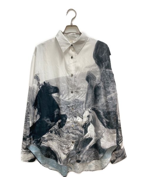 PRANK PROJECT（プランクプロジェクト）PRANK PROJECT (プランクプロジェクト) Horse Printed Over Shirt グレー サイズ:FREEの古着・服飾アイテム