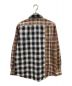 LOEWE (ロエベ) アナグラムロゴパッチワークチェックシャツ ブラウン×ブラック サイズ:41：41000円
