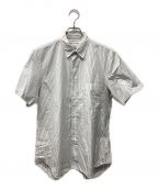COMME des GARCONS SHIRTコムデギャルソンシャツ）の古着「ショートスリーブストライプシャツ」｜ホワイト×ブルー