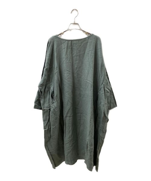 nest Robe（ネストローブ）nest Robe (ネストローブ) リネン ドルマン トラペーズワンピース グリーン サイズ:FREEの古着・服飾アイテム