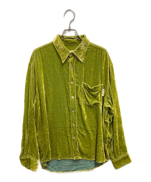 MARNI（マルニ）MARNI (マルニ) ベルベットシャツ グリーン サイズ:46の古着・服飾アイテム