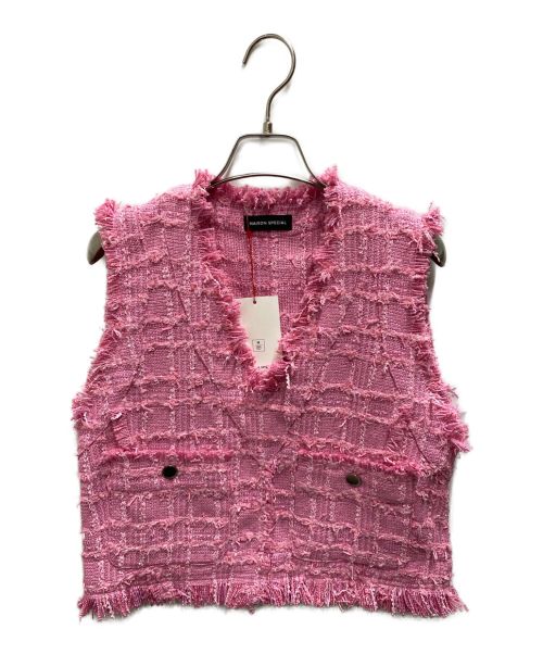 MAISON SPECIAL（メゾンスペシャル）MAISON SPECIAL (メゾンスペシャル) Tweed short vest ピンク サイズ:FREEの古着・服飾アイテム