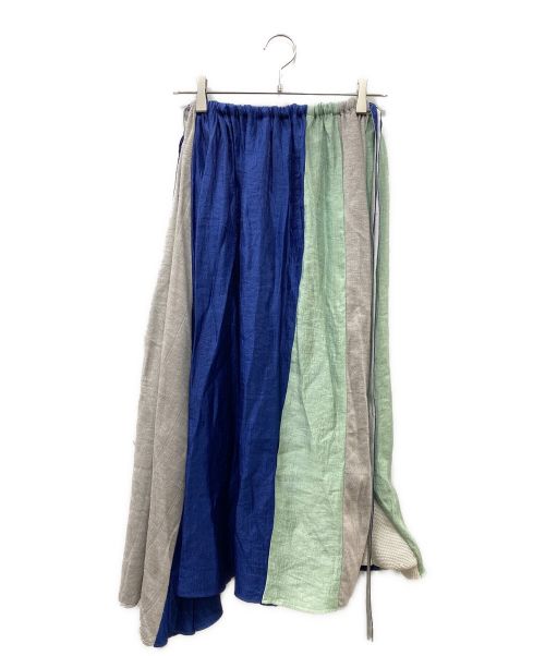 NAKAGAMI（ナカガミ）NAKAGAMI (ナカガミ) 切替ロングスカート ネイビー×グリーン サイズ:Ｍの古着・服飾アイテム
