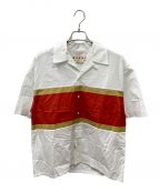 MARNIマルニ）の古着「パネル切替オープンカラーコットンブロードシャツ」｜ホワイト×レッド