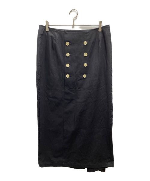 YOHJI YAMAMOTO（ヨウジヤマモト）YOHJI YAMAMOTO (ヨウジヤマモト) フロントボタンロングタイトスカート ブラック サイズ:XSの古着・服飾アイテム