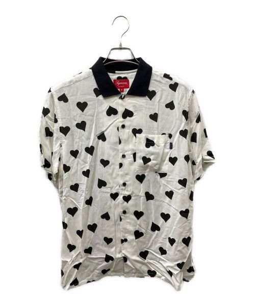 SUPREME（シュプリーム）SUPREME (シュプリーム) Hearts Rayon Shirt ブラック×ホワイト サイズ:Mの古着・服飾アイテム
