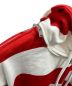 中古・古着 BURBERRY LONDON (バーバリー ロンドン) Red Zip Detail Striped Cotton Hoodie ホワイト×レッド サイズ:XL：14000円