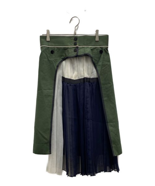 sacai（サカイ）sacai (サカイ) ラップドッキングスカート オリーブ サイズ:2の古着・服飾アイテム