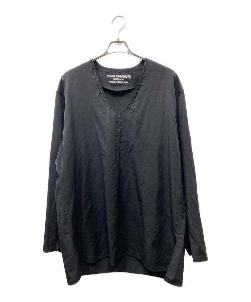 Yohji Yamamoto pour homme（ヨウジヤマモト プールオム）Yohji Yamamoto pour homme (ヨウジヤマモト プールオム) Embroidery Tunic Shirt ブラック サイズ:Mの古着・服飾アイテム