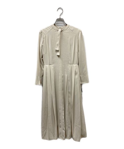 CELFORD（セルフォード）CELFORD (セルフォード) ボウタイプリーツワンピース ベージュ サイズ:38の古着・服飾アイテム