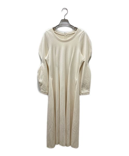 LE CIEL BLEU（ルシェルブルー）LE CIEL BLEU (ルシェルブルー) Sculpted Sleeve Dress ホワイト サイズ:36の古着・服飾アイテム