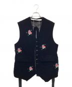 Midorikawaミドリカワ）の古着「Velvet Embroidery Vest」｜ブラック